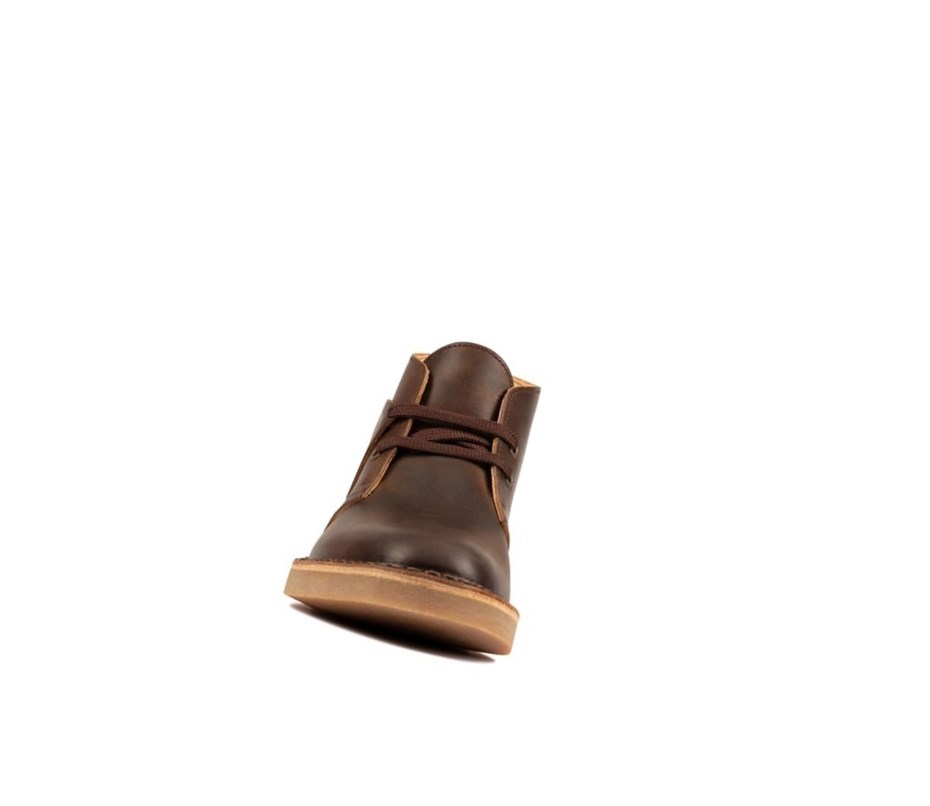Clarks Laufschuhe Leder Wüstenstiefel Damen Dunkelbraun | BGPL56028