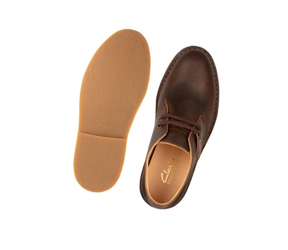 Clarks Laufschuhe Leder Wüstenstiefel Damen Dunkelbraun | BGPL56028