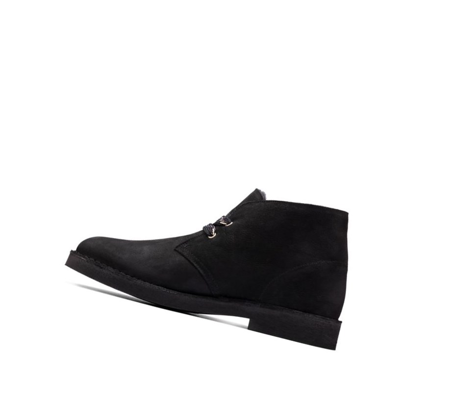 Clarks Laufschuhe Wildleder Wüstenstiefel Herren Schwarz | FXKS68435