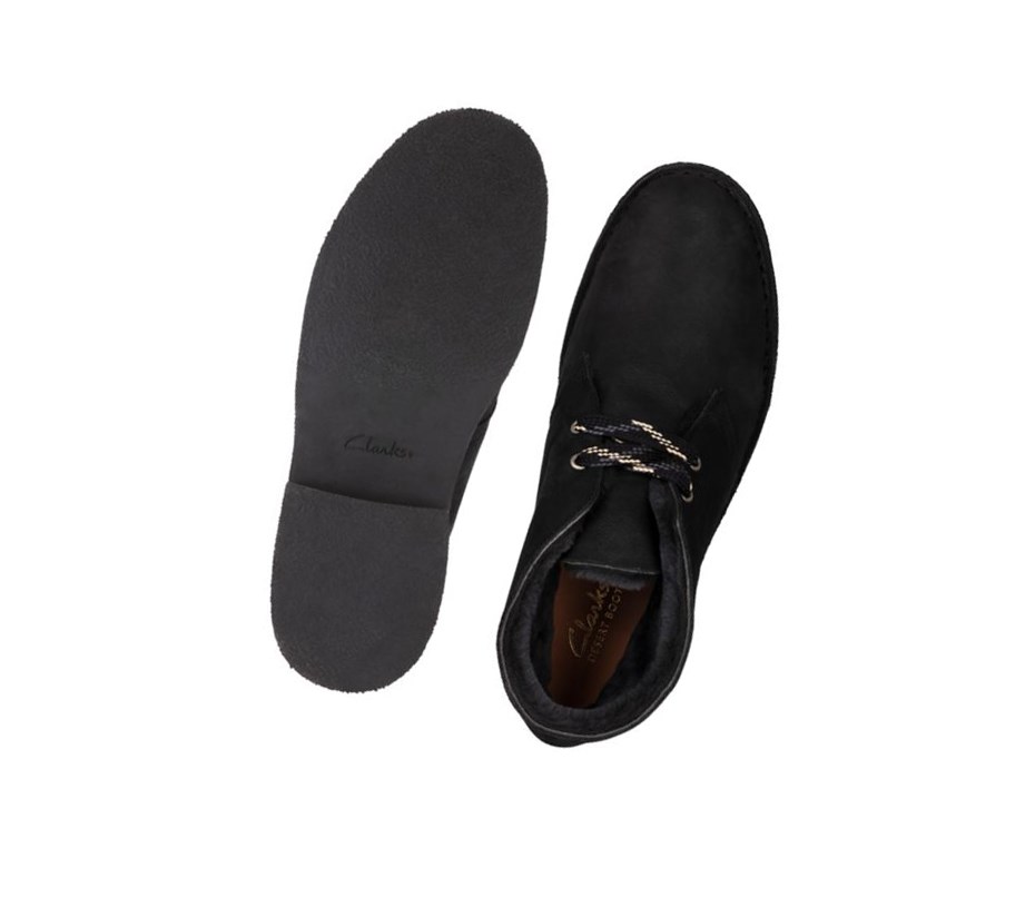 Clarks Laufschuhe Wildleder Wüstenstiefel Herren Schwarz | FXKS68435