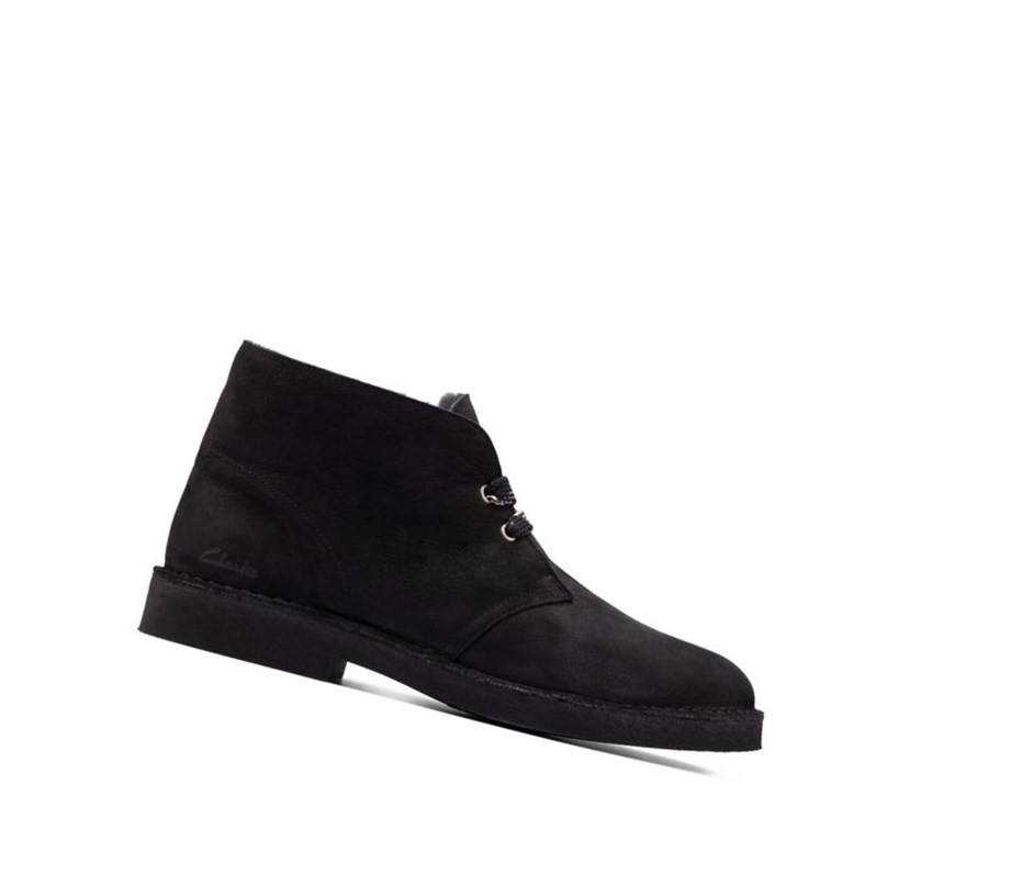 Clarks Laufschuhe Wildleder Wüstenstiefel Herren Schwarz | FXKS68435