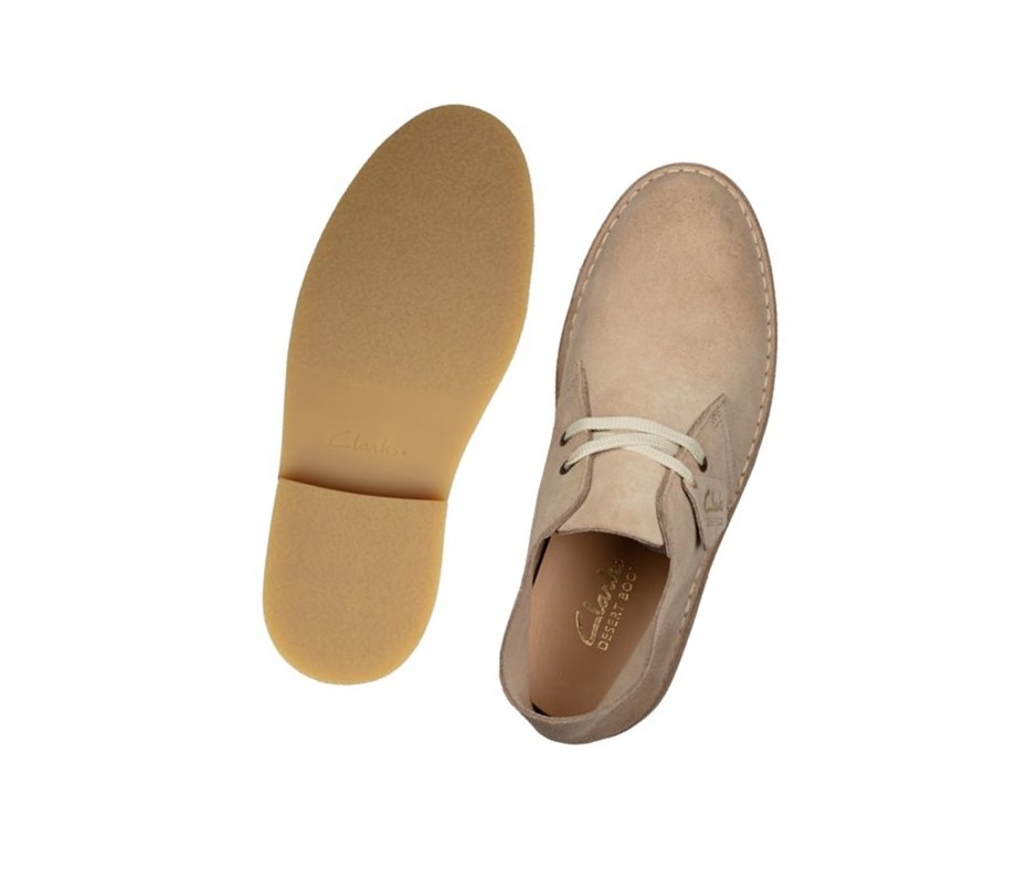Clarks Laufschuhe Wildleder Wüstenstiefel Damen Beige | MNER47136