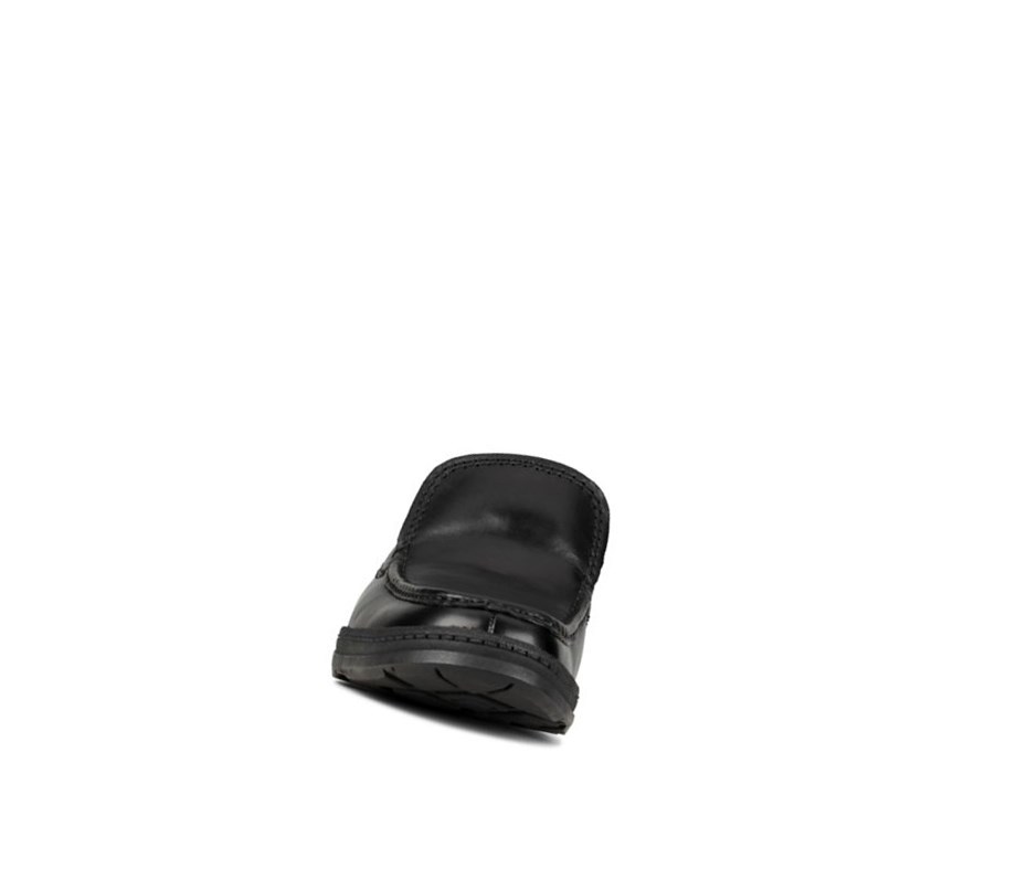 Clarks Line Free Leder Slip On Schuhe Herren Schwarz | EZOX69807