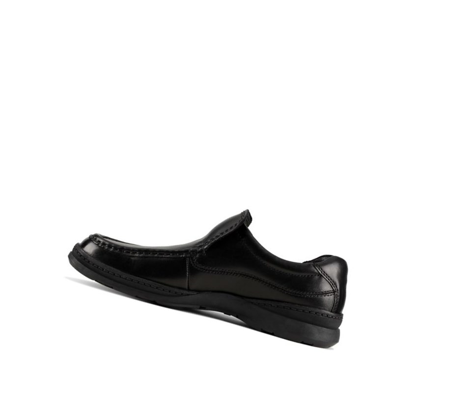 Clarks Line Free Leder Slip On Schuhe Herren Schwarz | EZOX69807