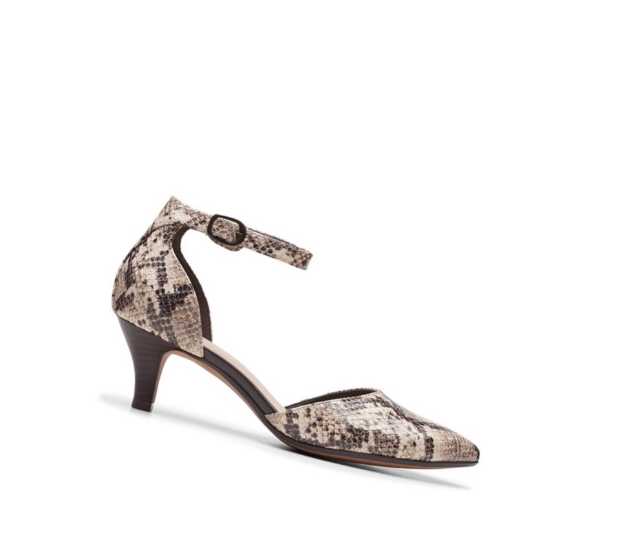 Clarks Linvale Edyth Ballerinas Damen Beige Schlangenoptik | MJZN85132