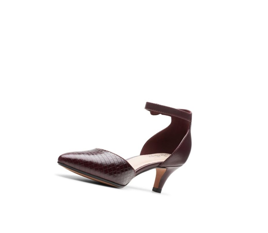 Clarks Linvale Edyth Leder Weite Fit Lederschuhe Damen Bordeaux | GQZY36452