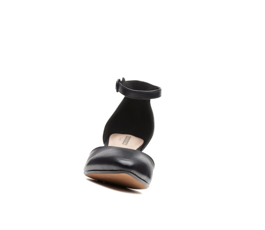 Clarks Linvale Edyth Leder Weite Fit Lederschuhe Damen Schwarz | VORE58261