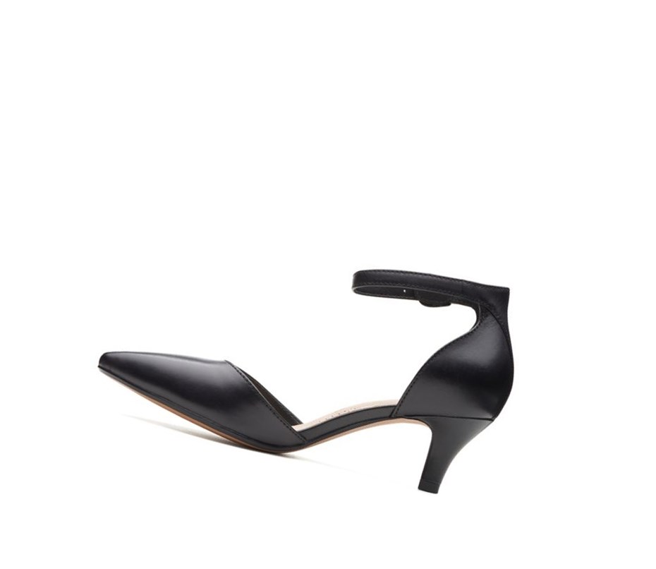 Clarks Linvale Edyth Leder Weite Fit Lederschuhe Damen Schwarz | VORE58261