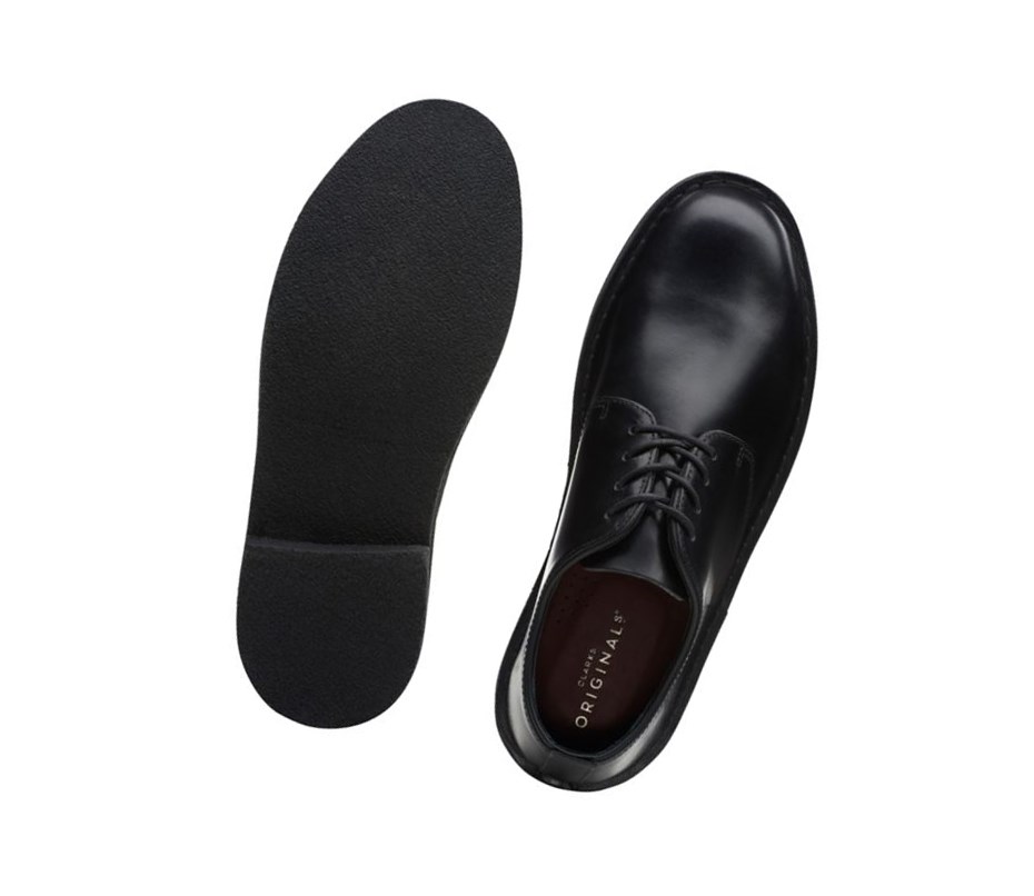 Clarks London Smart Lässige Polished Leder Lederschuhe Herren Schwarz | BUQP70826