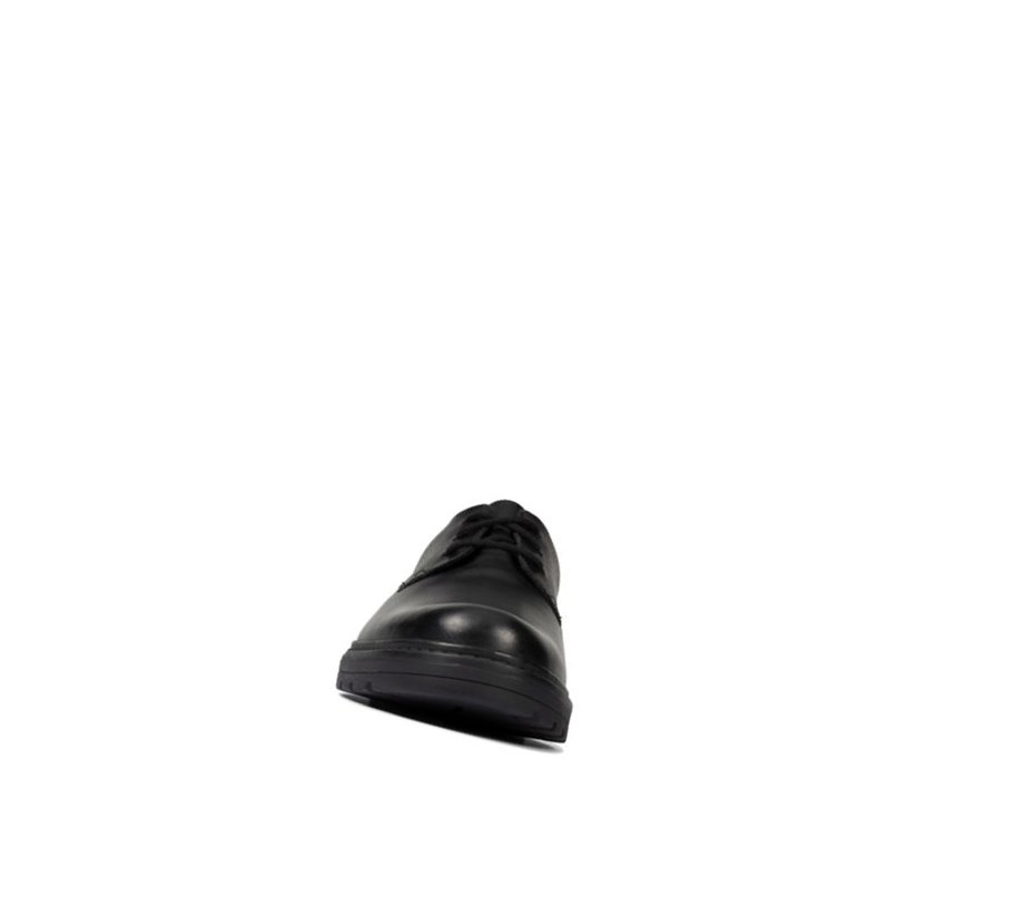 Clarks Loxham Leder Schulschuhe Mädchen Schwarz | RUWN43601