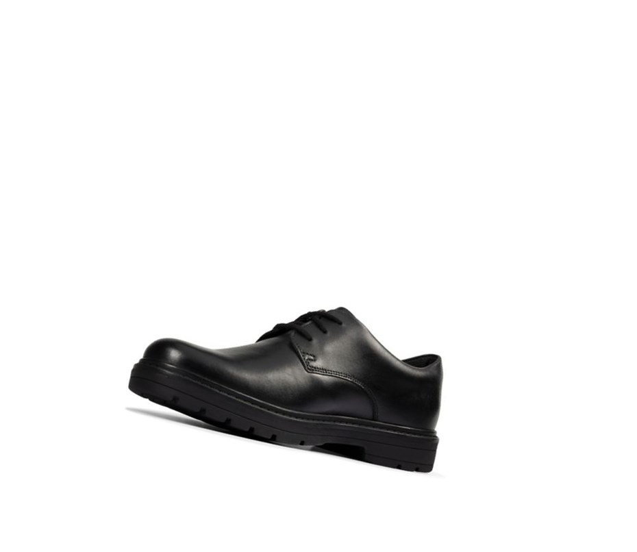 Clarks Loxham Leder Schulschuhe Mädchen Schwarz | RUWN43601