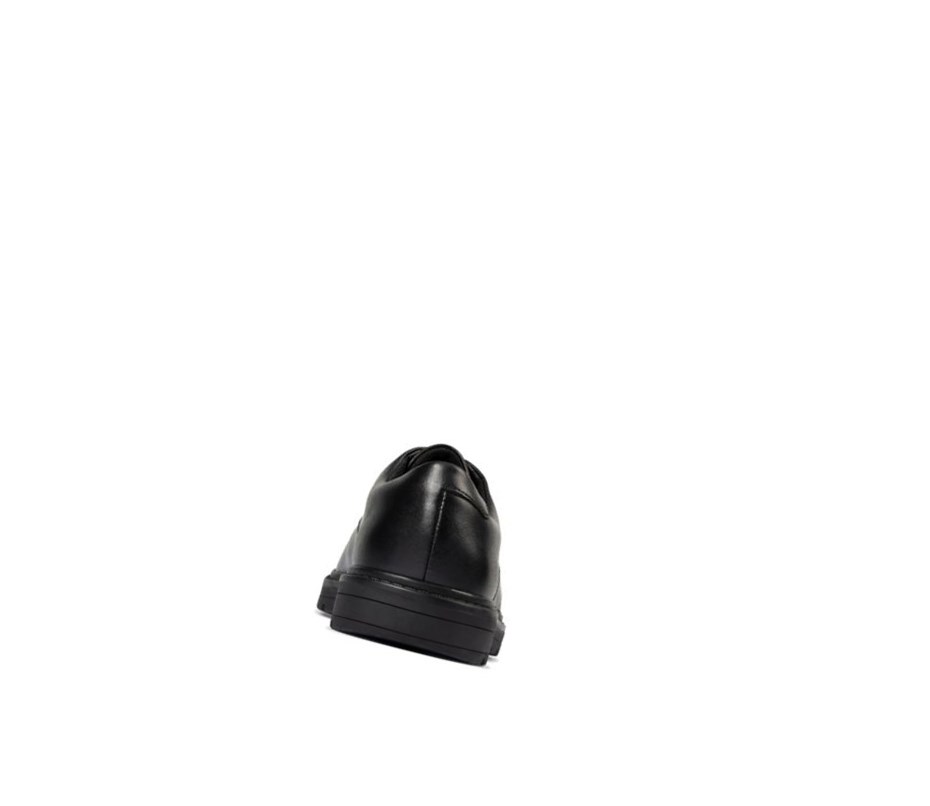 Clarks Loxham Leder Schulschuhe Mädchen Schwarz | RUWN43601