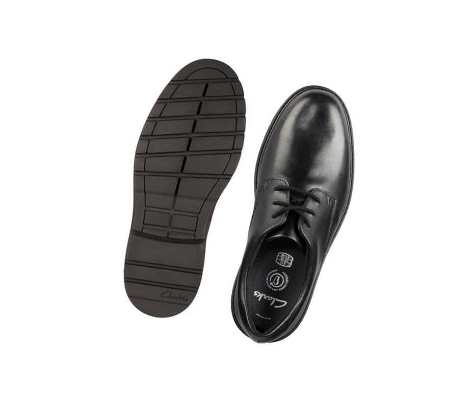 Clarks Loxham Leder Schulschuhe Mädchen Schwarz | RUWN43601