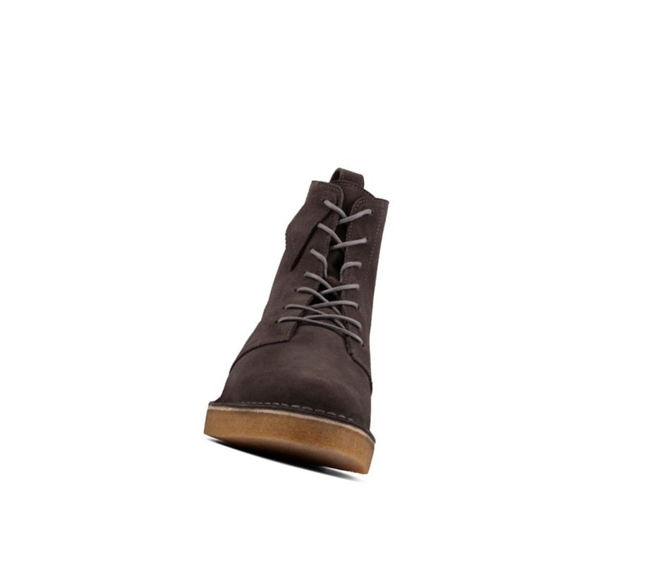 Clarks Mali 2 Leder Wüstenstiefel Herren Dunkelgrau | YTHV94230