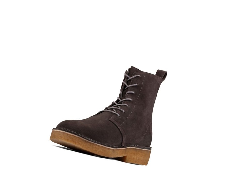 Clarks Mali 2 Leder Wüstenstiefel Herren Dunkelgrau | YTHV94230
