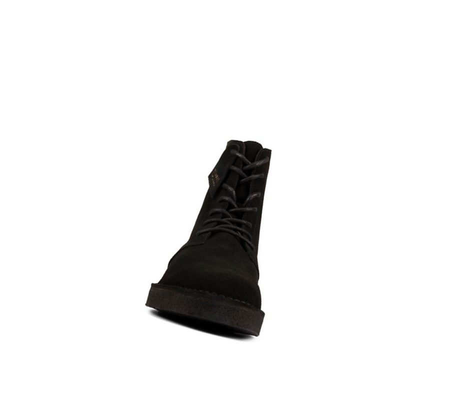Clarks Mali 2 Wildleder Wüstenstiefel Herren Schwarz | QEMZ84031