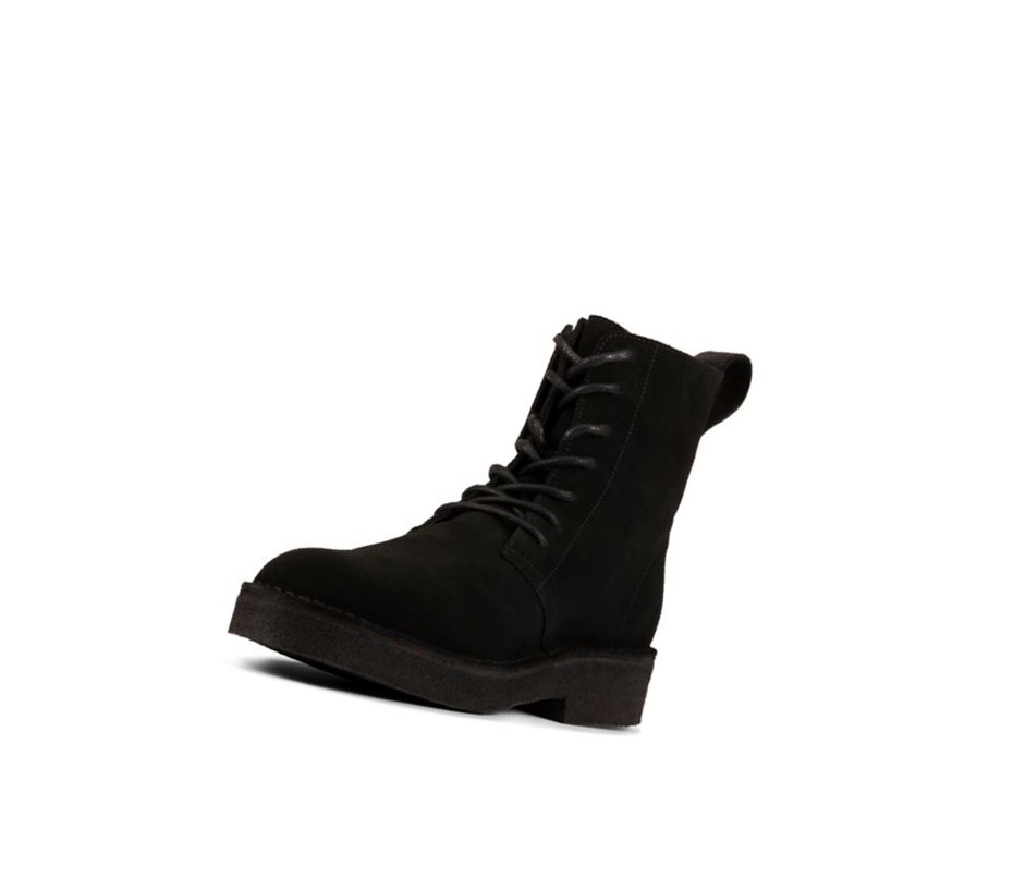 Clarks Mali 2 Wildleder Wüstenstiefel Herren Schwarz | QEMZ84031