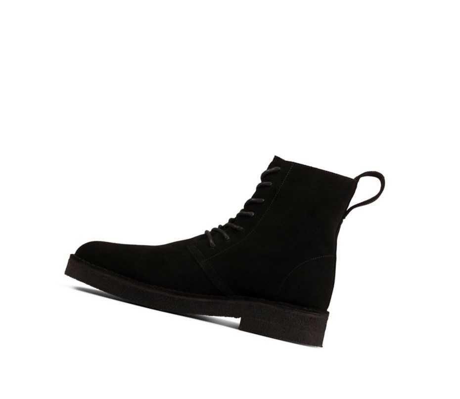 Clarks Mali 2 Wildleder Wüstenstiefel Herren Schwarz | QEMZ84031