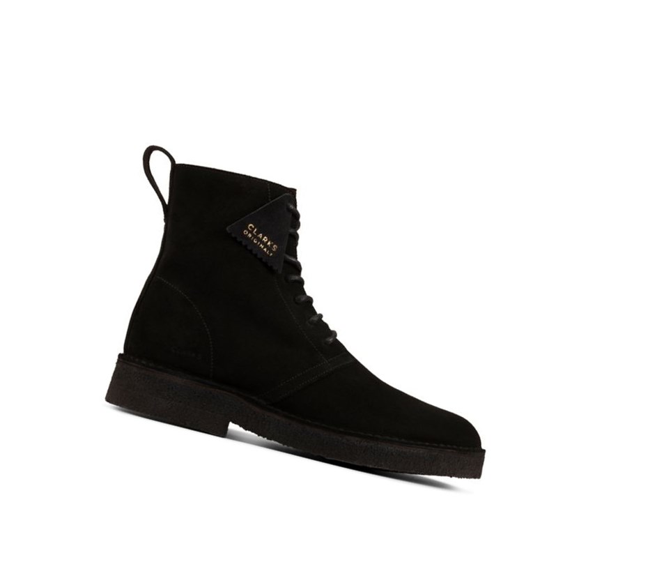 Clarks Mali 2 Wildleder Wüstenstiefel Herren Schwarz | QEMZ84031