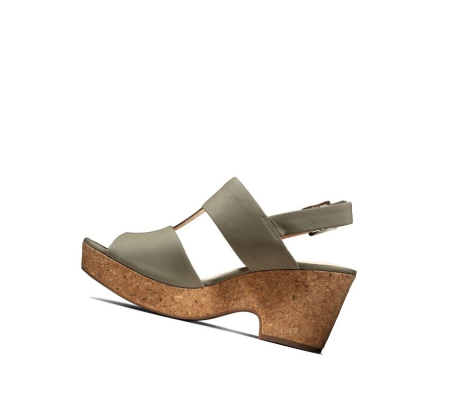 Clarks Maritsa Glad Wildleder Sandalen Absatz Damen Olivgrün | OFTK36752