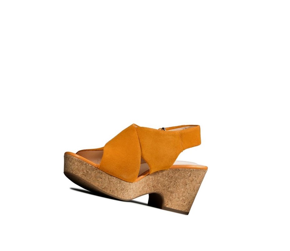 Clarks Maritsa Lara Wildleder Keilabsatz Sandalen Damen Orange | UGAN10682