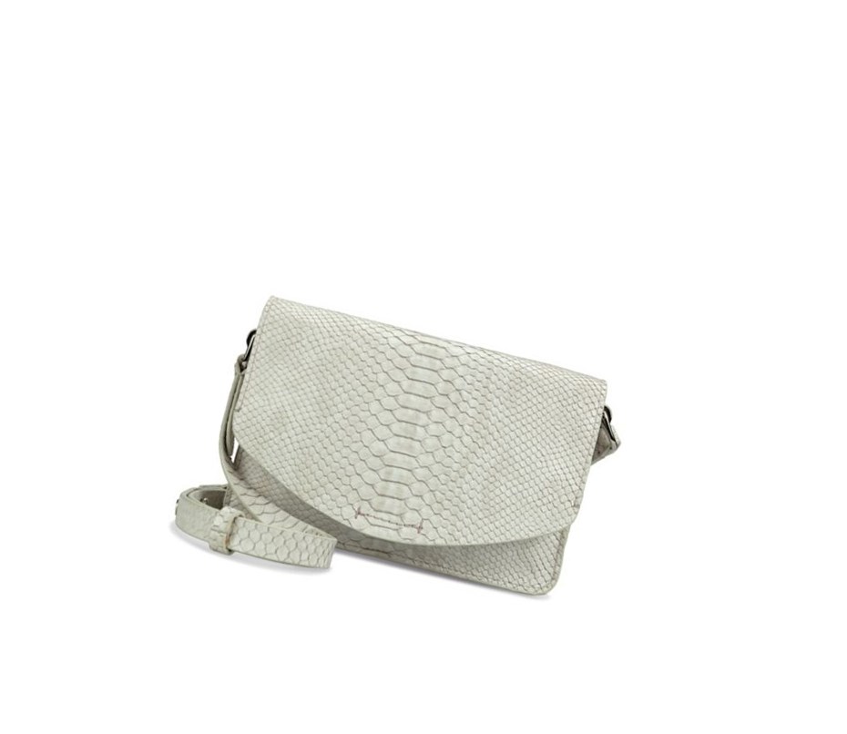 Clarks Marva Wave Leder crossbody taschen Damen Weiß Schlangenoptik | VTCD41865