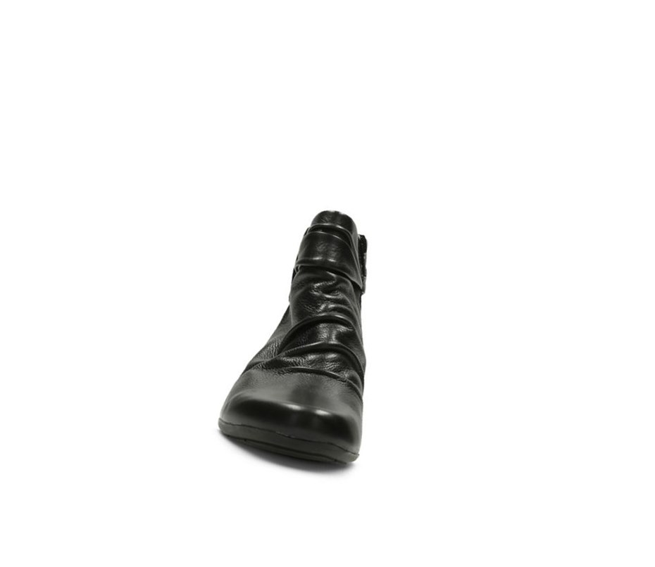 Clarks Matron Ella Leder Stiefeletten Damen Schwarz | KDIH34987