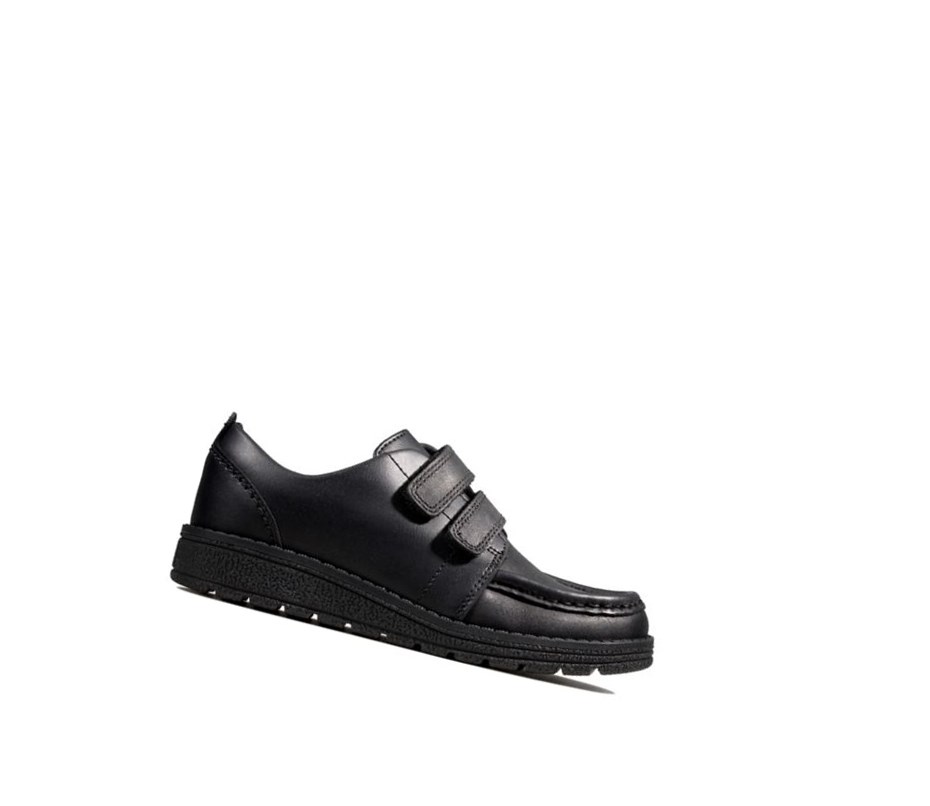 Clarks Mendip Bright Leder Schulschuhe Mädchen Schwarz | XFBM51802