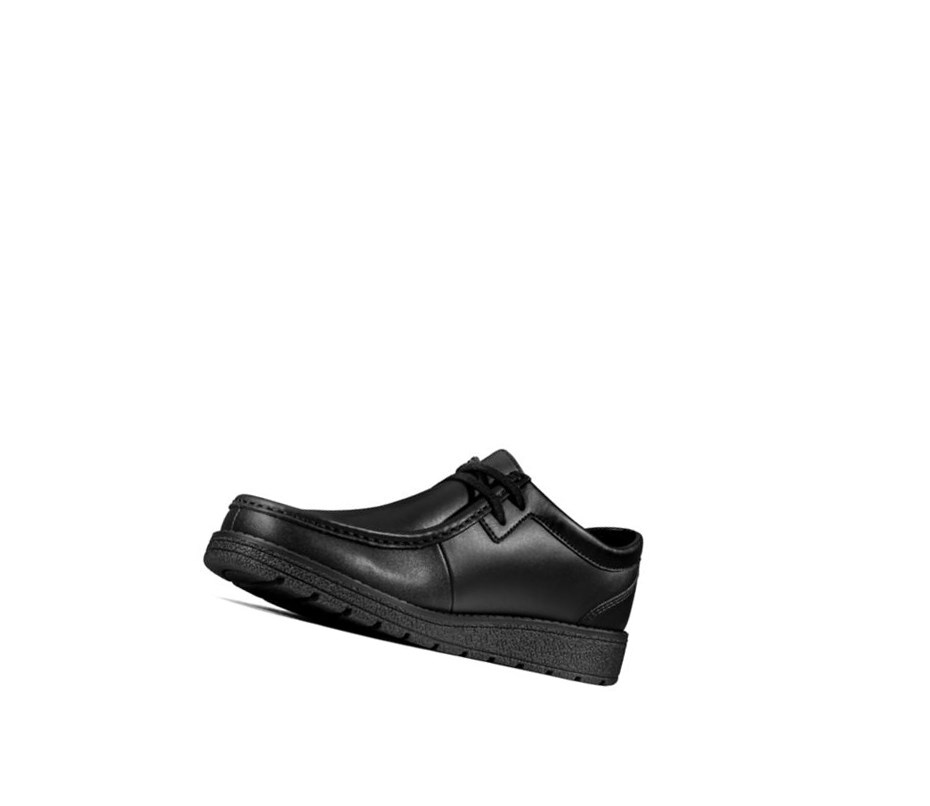 Clarks Mendip Craft Leder Schulschuhe Mädchen Schwarz | SATX80956