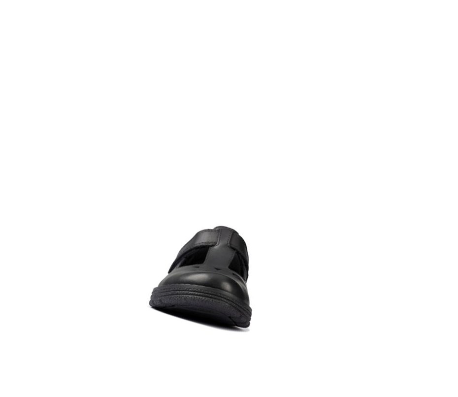Clarks Mendip Joy Leder Schulschuhe Mädchen Schwarz | CINR87164