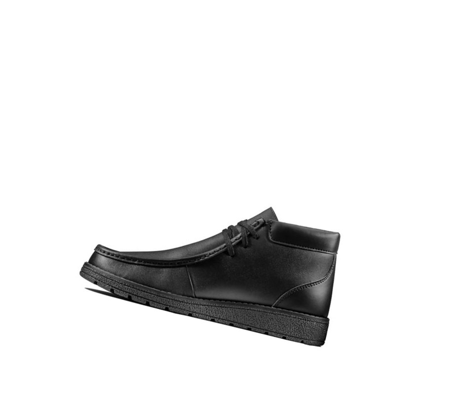 Clarks Mendip Loop Leder Schulschuhe Jungen Schwarz | UHVM27943