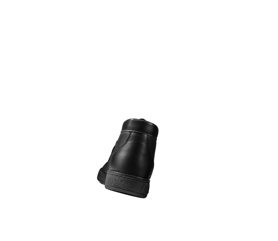 Clarks Mendip Loop Leder Schulschuhe Jungen Schwarz | UHVM27943