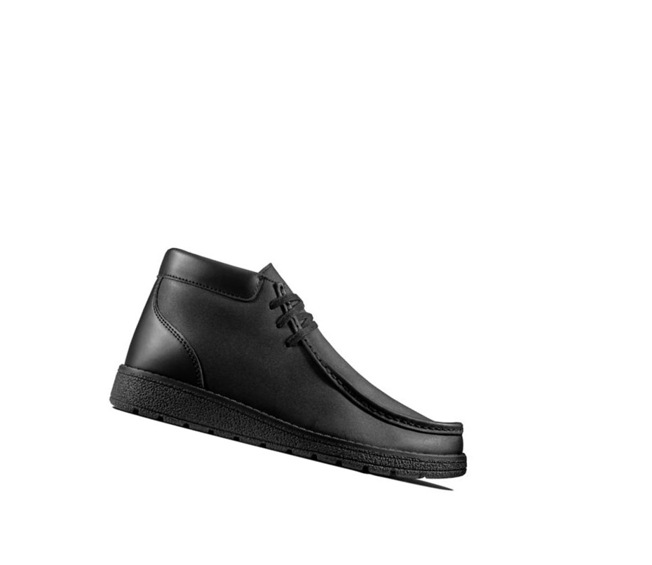 Clarks Mendip Loop Leder Schulschuhe Jungen Schwarz | UHVM27943
