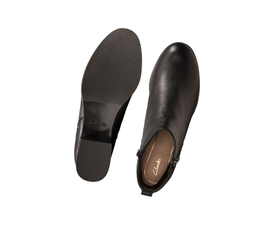Clarks Mila Sky Leder Chelsea Boots Damen Schwarz | ZQFY80726