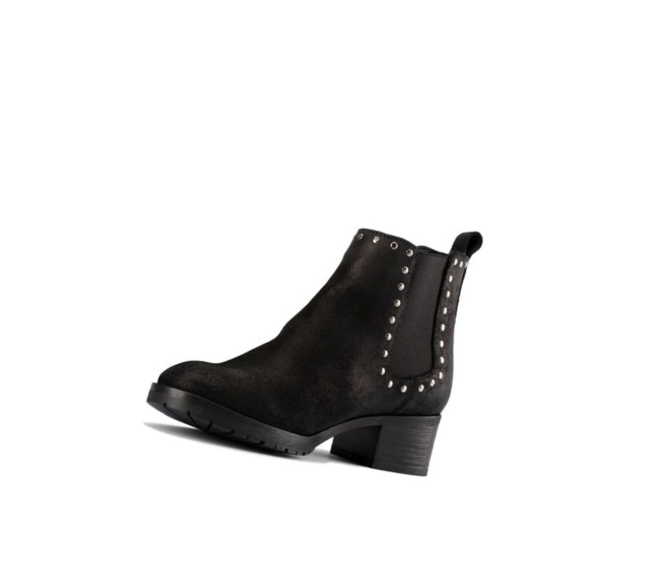 Clarks Mila Top Leder Chelsea Boots Damen Schwarz | EKHL35961