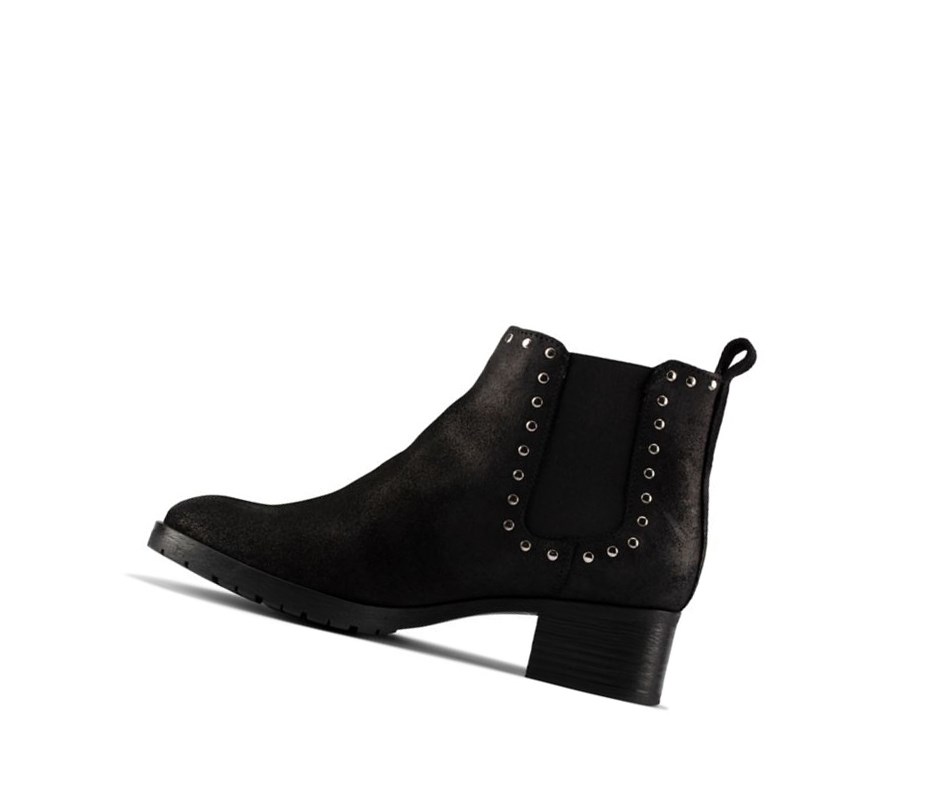 Clarks Mila Top Leder Chelsea Boots Damen Schwarz | EKHL35961