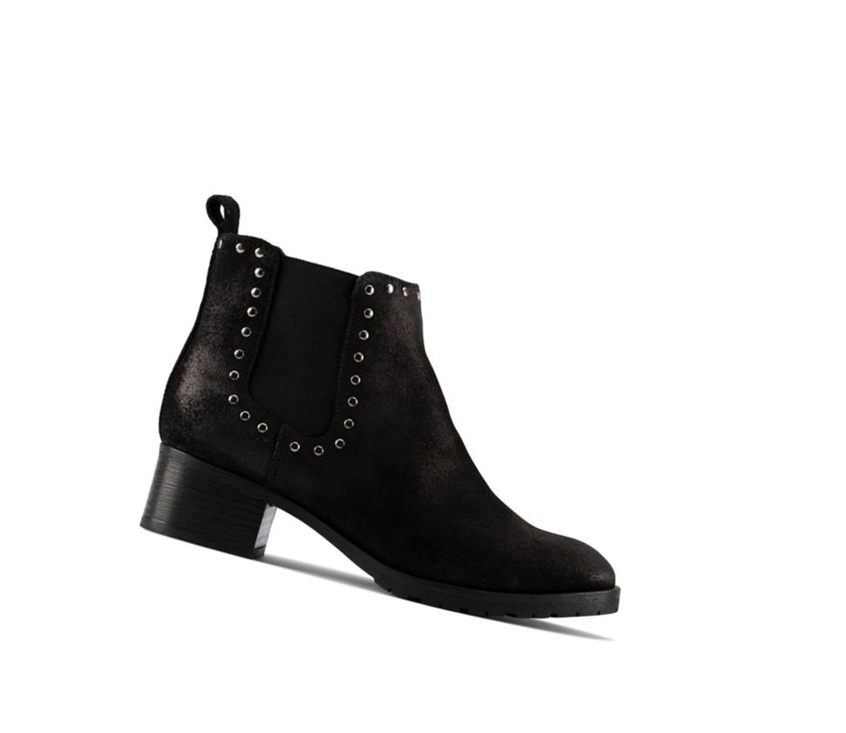 Clarks Mila Top Leder Chelsea Boots Damen Schwarz | EKHL35961