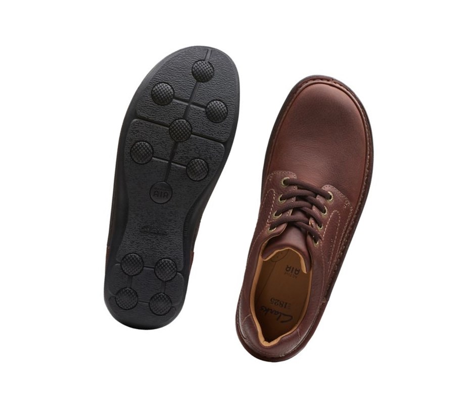 Clarks Nature Three Leder Lederschuhe Herren Tiefesbraun | GDET15768