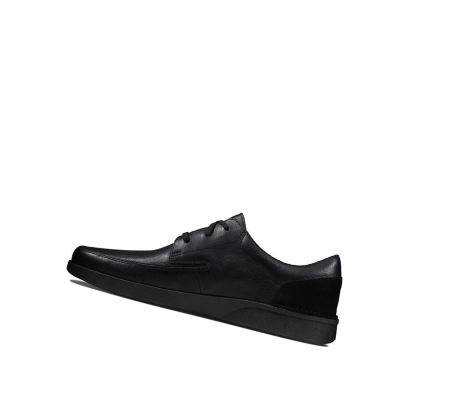 Clarks Oakland Craft Leder Lederschuhe Herren Schwarz | VKMD95207