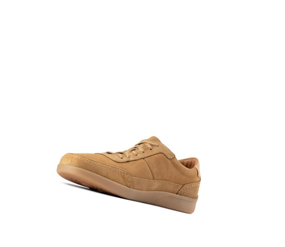 Clarks Oakland Run Leder Sneakers Herren Braun | JQPF28476