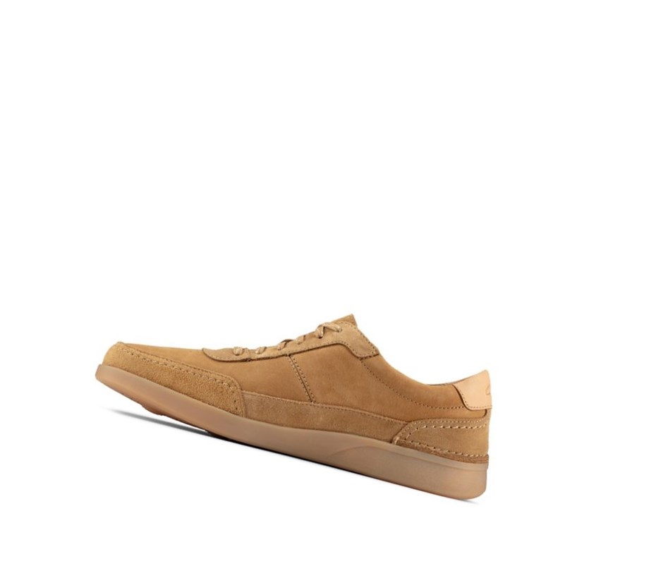 Clarks Oakland Run Leder Sneakers Herren Braun | JQPF28476