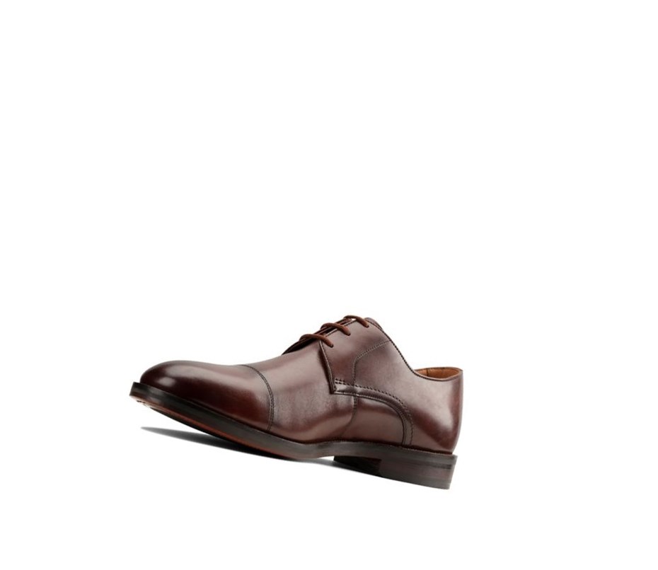 Clarks Oliver Cap Leder Weite Fit Lederschuhe Herren Braun | ACJL28470