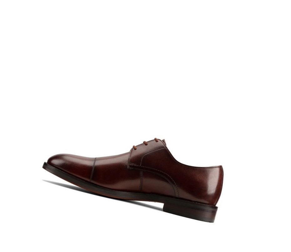 Clarks Oliver Cap Leder Weite Fit Lederschuhe Herren Braun | ACJL28470