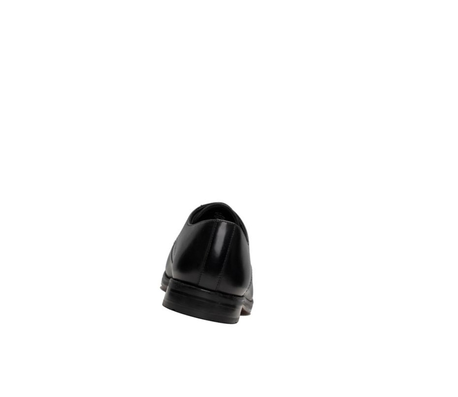 Clarks Oliver Cap Leder Weite Fit Lederschuhe Herren Schwarz | VKXM68175