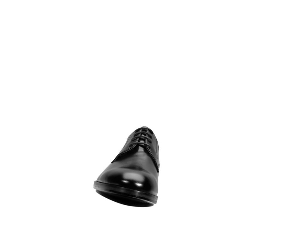 Clarks Oliver Spitze Leder Lederschuhe Herren Schwarz | NRQU07468