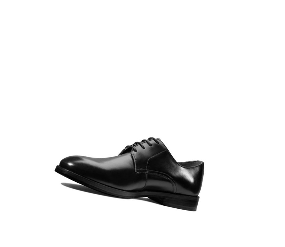 Clarks Oliver Spitze Leder Lederschuhe Herren Schwarz | NRQU07468