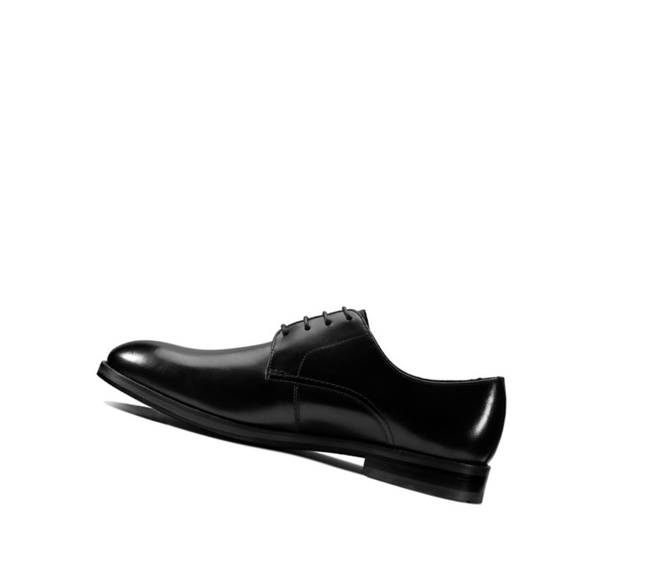 Clarks Oliver Spitze Leder Lederschuhe Herren Schwarz | NRQU07468