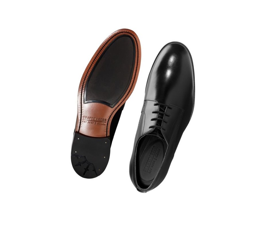 Clarks Oliver Spitze Leder Lederschuhe Herren Schwarz | NRQU07468
