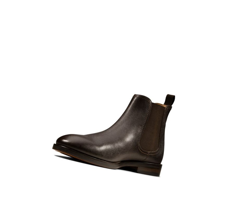 Clarks Oliver Top Leder Chelsea Boots Herren Dunkelbraun | BTVJ24596