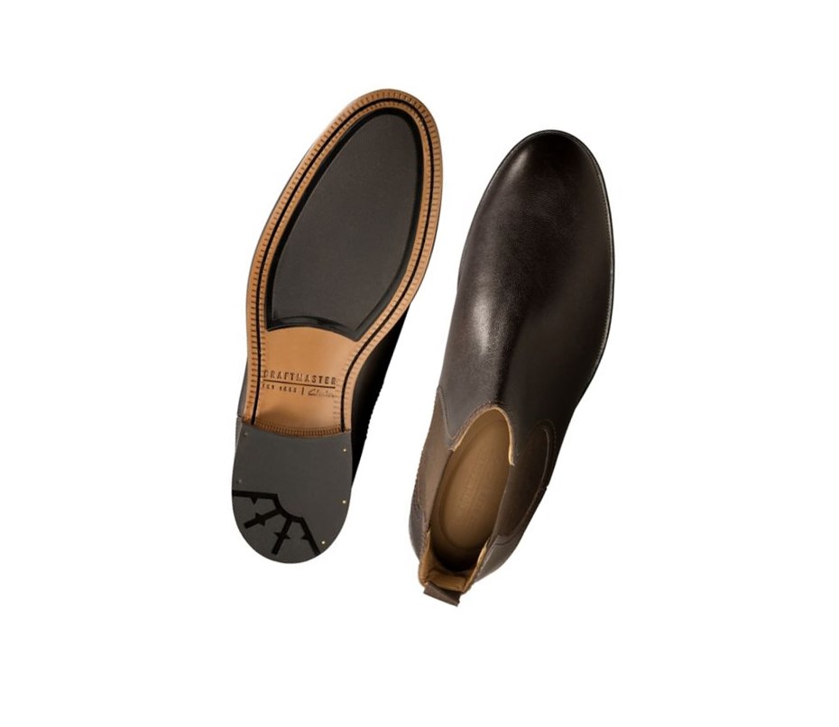 Clarks Oliver Top Leder Chelsea Boots Herren Dunkelbraun | BTVJ24596